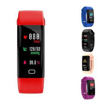 

F07 smart bracelet variety of sports modes big color heart rate blood pressure waterproof Bluetooth bracelet blue