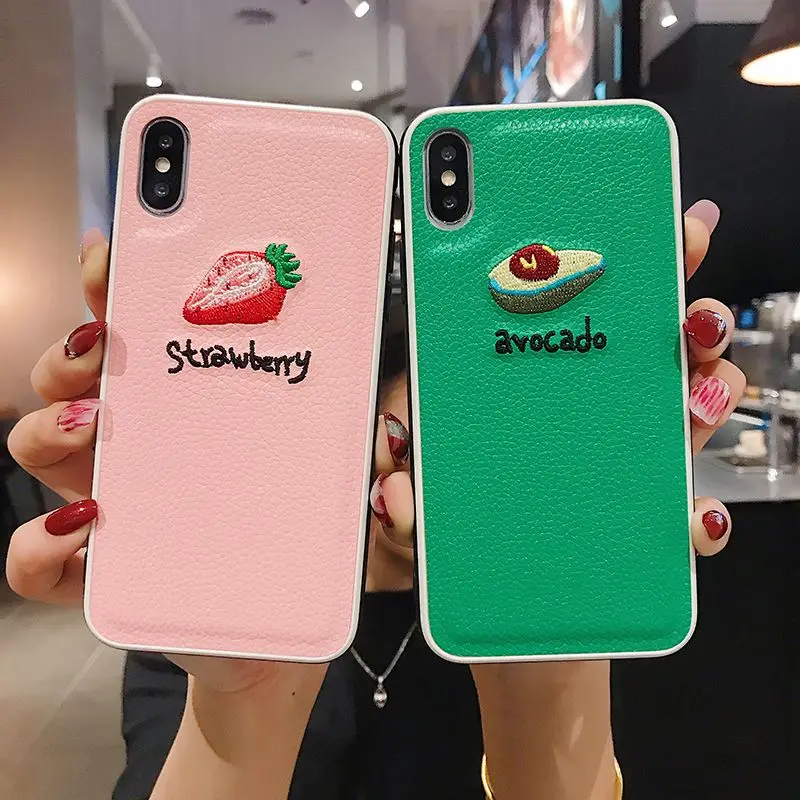 

For iPhone 7 8/7plus 8plus dermatoglyph Embroidered mobile phone case for iPhoneX XS XR XSmax dermatoglyph Mobile phone shell