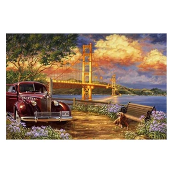 

DIY Full Square Dril Diamond Painting Bridge Car Rhinestone Picture Cross Stitch Embroidery Craft Wall Art Home Decor