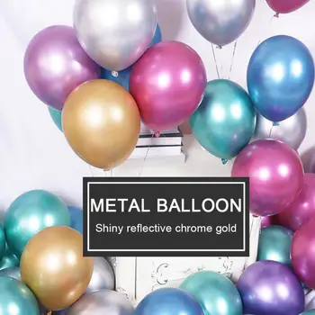 

50pc/lot 12inch Metal Latex Balloons Balloon Air Balls Globos Happy Birthday Party Wedding Decoration Supplies