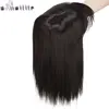 S-noilite 10inch 4*2 toupee hair extension Synthetic clip in topper hair with bangs straight top hair hairpiece for women beard 1