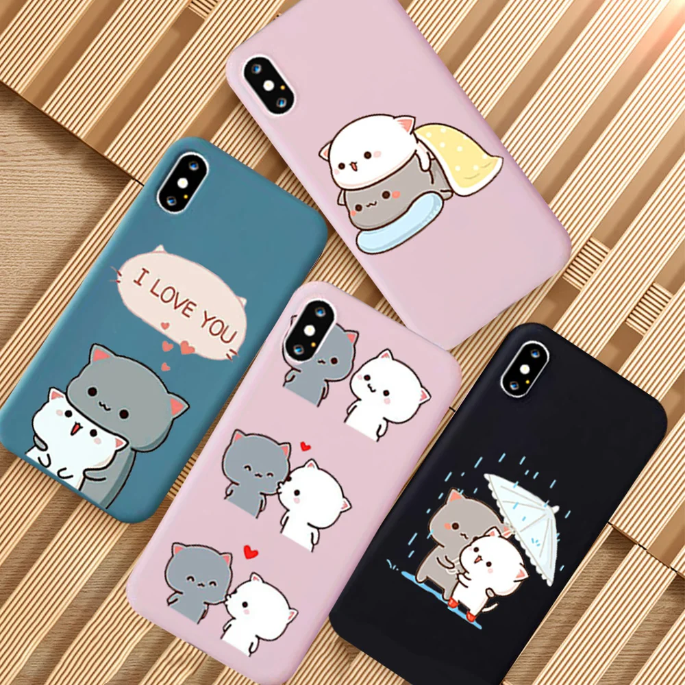 I LOVE U Couple Lovely Cute Gray Cat Soft Case for IPhone 11 Pro Xs 8 7 6S Plus XS MAX XR SE 2020 Silicone Phone Cover Cases I LOVE U Couple Lovely Cute Gray Cat Soft Case for IPhone 11 Pro Xs 8 7 6S Plus XS MAX XR SE 2020 Silicone Phone Cover Cases