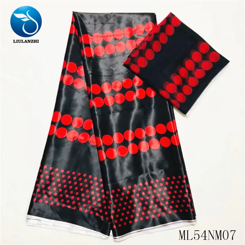LIULANZHI африканская шелковая ткань принты лента шелковая ткань и нигерийская атласная ткань для платья 4+ 2 ярдов ML54NM07