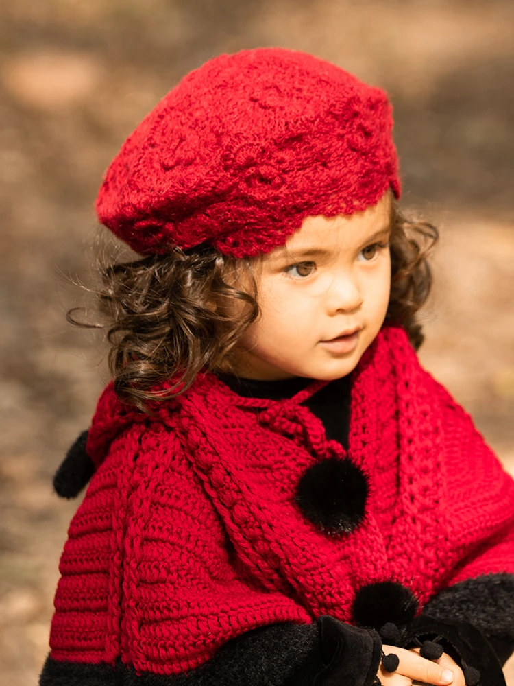 X028 子供ニット帽子手作りかぎ針かわいい子供のベレー帽女の子の英国八角ニットウールキャップ調節可能な Girl S Hats Aliexpress