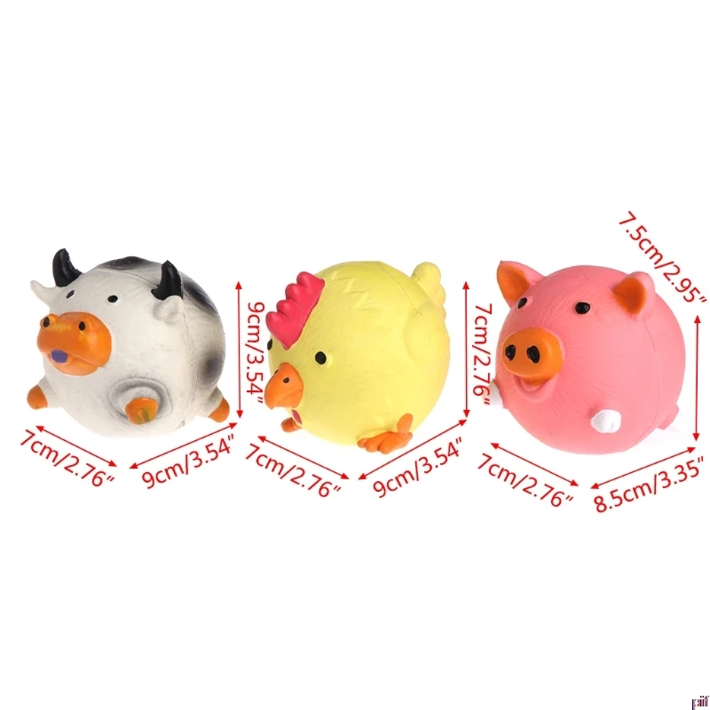 Игрушки для домашних животных кошки собаки шарики свинья корова курица пищалка латекс жевать кусать зубы Чистка