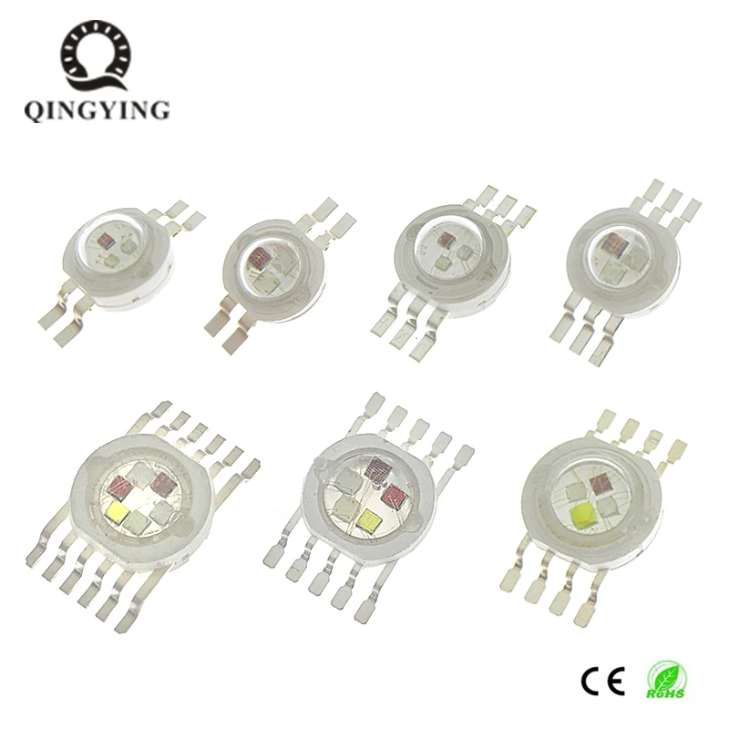 5-50pcs 3W-18W RGB RGBW RGBWW RGBWY RGBWYV High Power LED Chip 4/ 6 / 8 /10/12 pin Molding LED Stage Colorful Light Source Beads 5pcs kid65783af kid65783af el p sop20 high voltage source driver chip