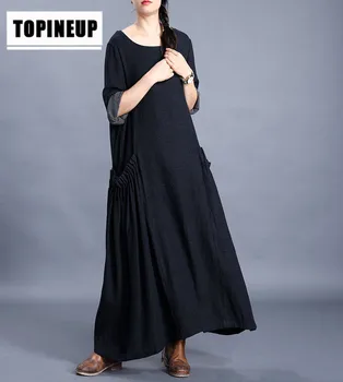 

Women's Casual solid color Pleated Solid Color Over the knee Long Skirts dress women