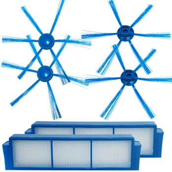 

2 Pairs Side Brushes + 2PCS Filters Replacement Hepa Filter for Philips FC8007 FC8792 FC8794 FC8796 Vacuum Cleaner Accessories