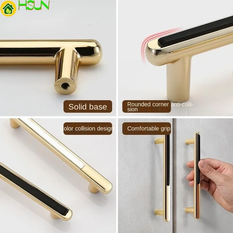 Door handle golden Chinese style wardrobe drawer handle modern minimalist cabinet American furniture hardware accessories handle M16