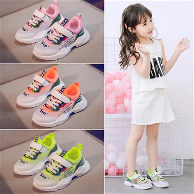 

BOY'S Shoe Mesh Breathable 2019 New Style Summer Korean-style Young STUDENT'S CHILDREN'S Tennis Shoes Girls Single Net Athletic