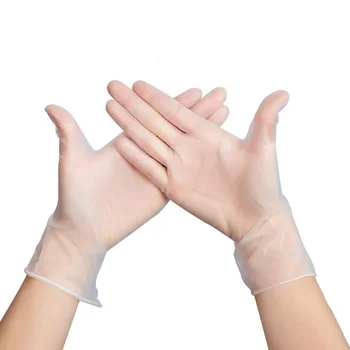 

100pc Disposable Gloves pvc Transparent Gloves Latex Gloves Universal Cleaning Work Protective Gloves Safety Health Tool
