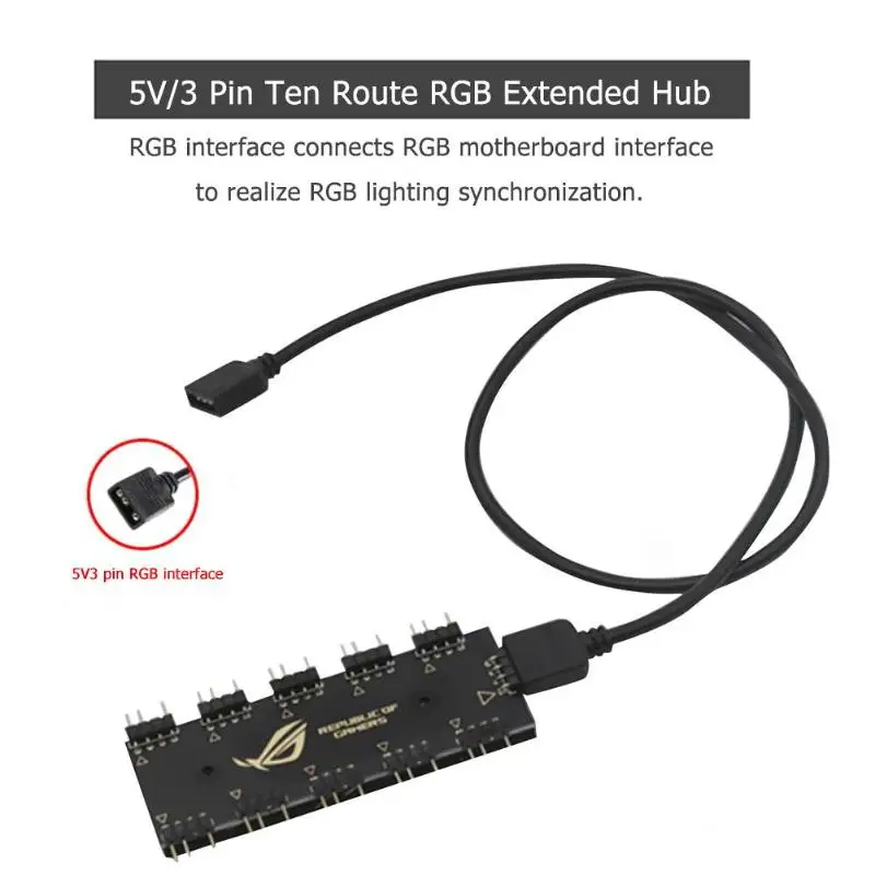 10 RGB концентратор синхронизации разветвитель удлинитель 5 в 3 Pin /12 В 4IN интерфейс