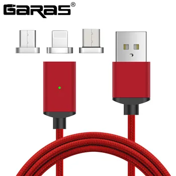 

GARAS Magnetic Cable USB Type C Cable Adapter 3in1 Fast Charger Mobile Phone Cables For Type C/Micro USB Cable