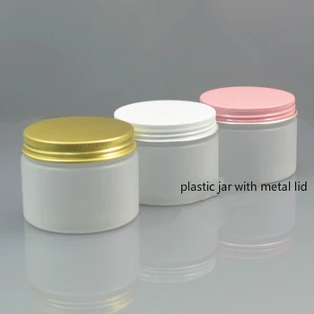 

Empty Silver/gold/pink/white Aluminum Lid 150g 5oz PET Empty Plastic Cosmetic Jars Packaging,wide mouth face cream plastic can