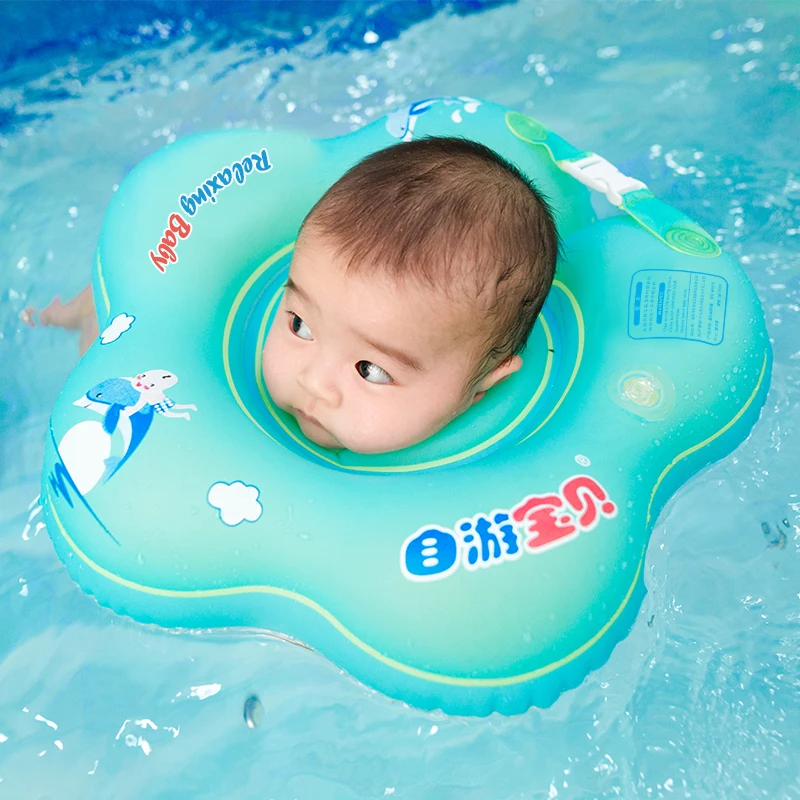 Детское кольцо на шею, 0-8 месяцев, надувное кольцо на шею, новинка, Зеленый Лепесток, безопасный круг для плавания, бассейн, плавающий для детей, игрушки для купания
