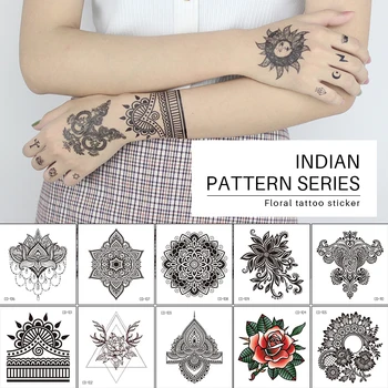 

Temporary Tattoos Pattern & Body Art For Woman Black Rose Flower Wolf Fake Tattoo Sleeves Waterproof Stickers Cool Cheap Stuff