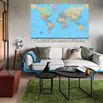 

Political Map Of The World Miller Projection 5 Size Maxi Poster Artwork For Living Room delicate Home Decoration