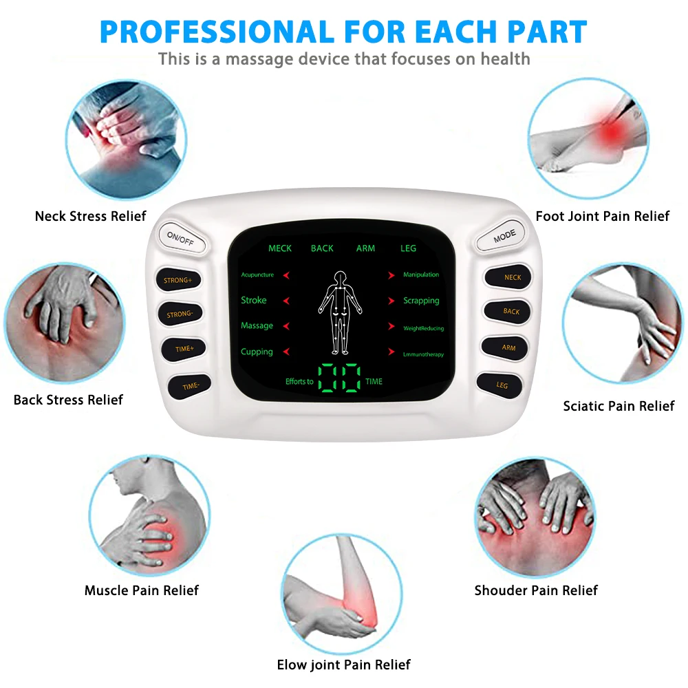 Eletric compex muscle stimulation ems physiotherapy tens machines shock wave massage body electrode tens pads acupuncture patche