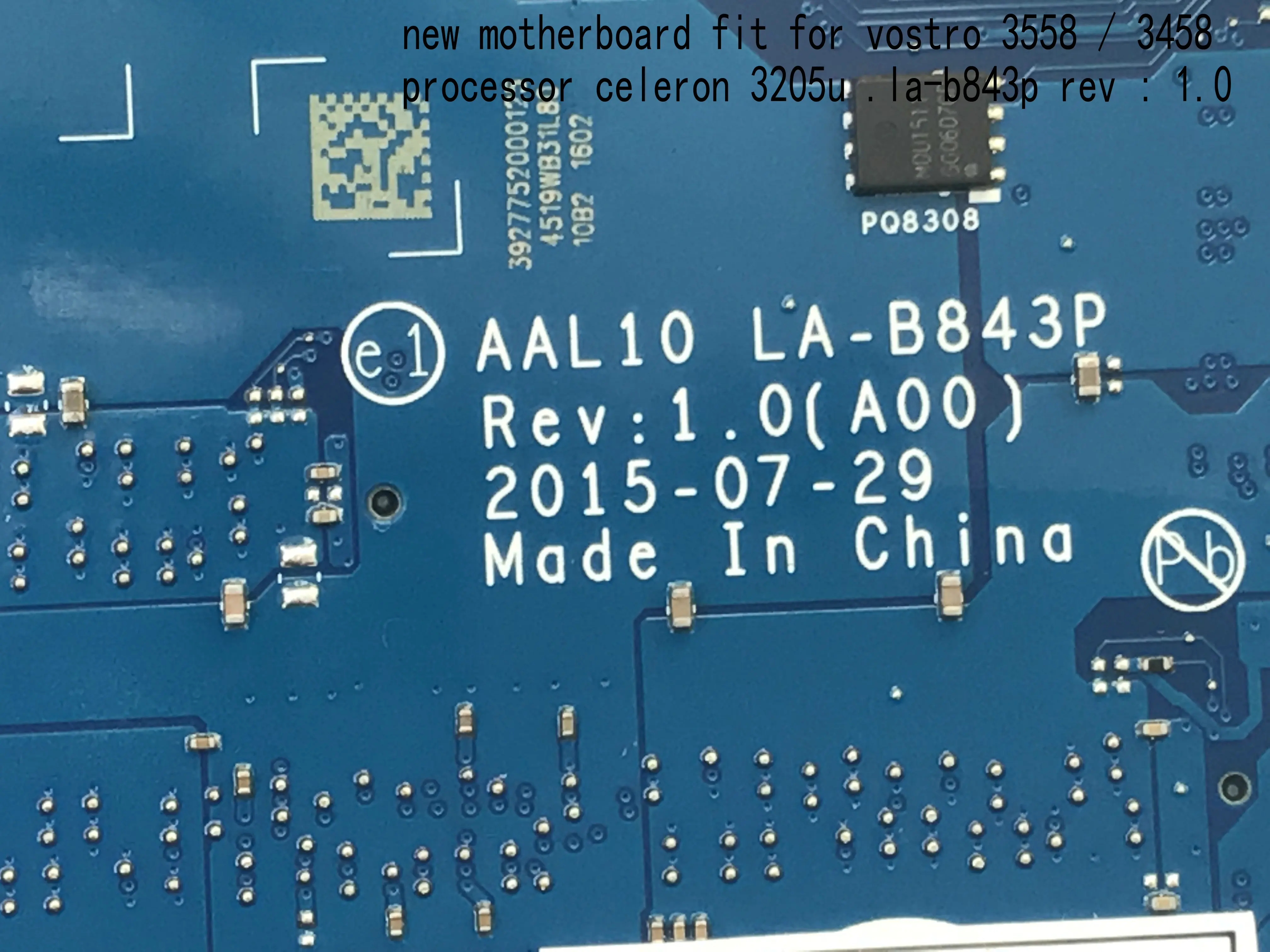 Быстрая доставка абсолютно новая материнская плата для DELL VOSTRO 3458 3558 LA-B843P CPU CELERON