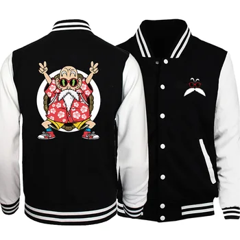 

2019 New Arrival Dragon Ball Master Roshi Japan Anime Men Jackets Harajuku Baseball Uniform Jacket Men Casual Hoodies Men Warm