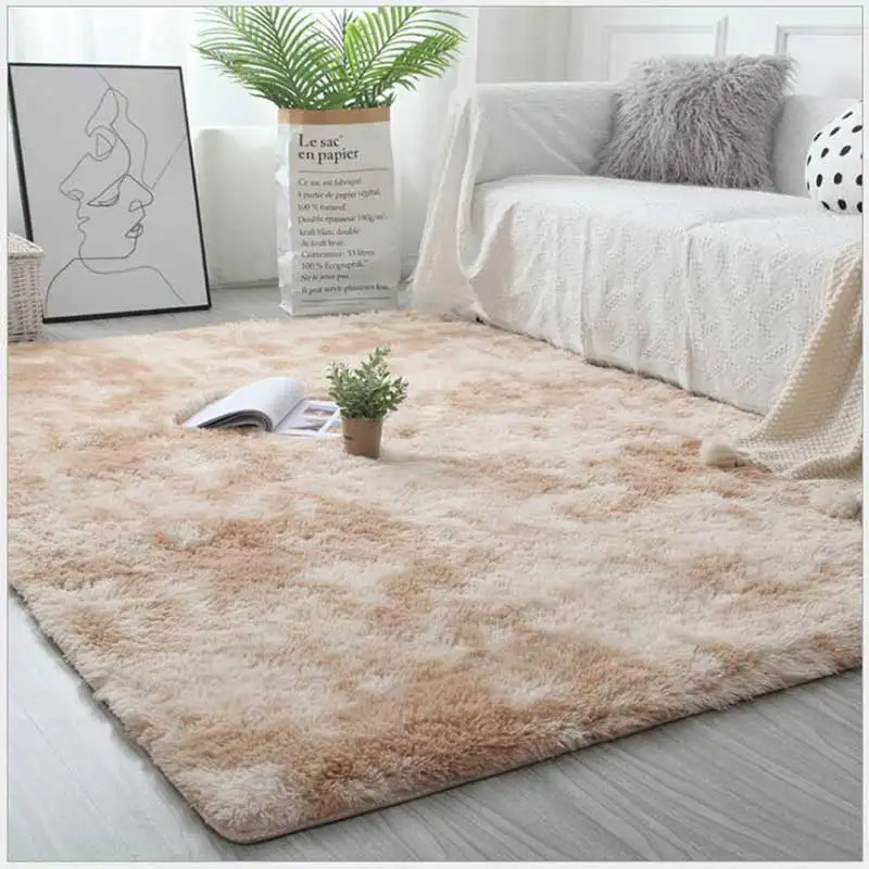 Soft Plush Carpets Living Room Bedroom Decor Rugs Warm Furry Tie-dyed Non-slip Floor Mats 160*200cm