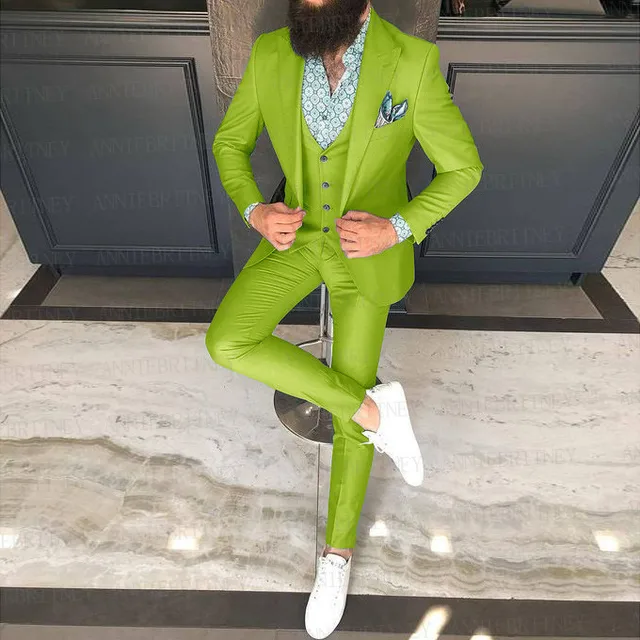 Abito da uomo verde militare da sposa Set da ballo Slim Fit cena abiti da  sposo smoking personalizzato rosa Business Blazer Best Man Jacket Vest  Pants|Suits| - AliExpress