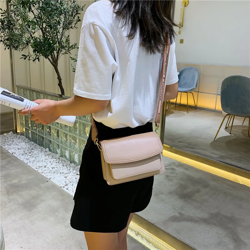 

Foreign air bag women's bag 2019 new Korean version 100 lap slant bag hit color small square bag in summe