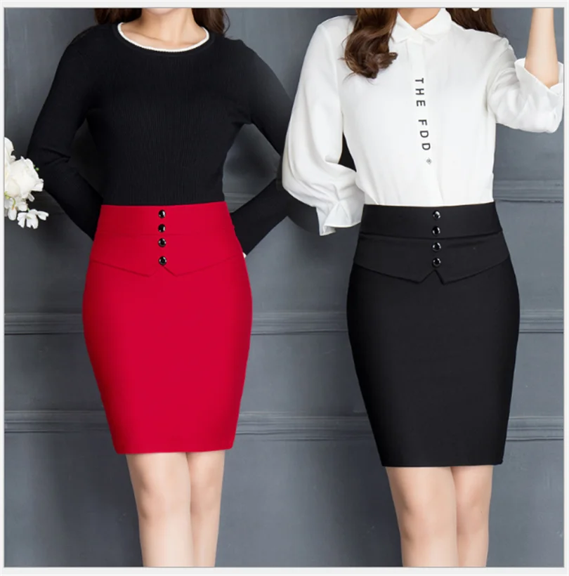 

Europe and America High end Fashion Comfortable Hip Sexy Elegant temperament Office busines Elastic High waist Midi Skirt woman