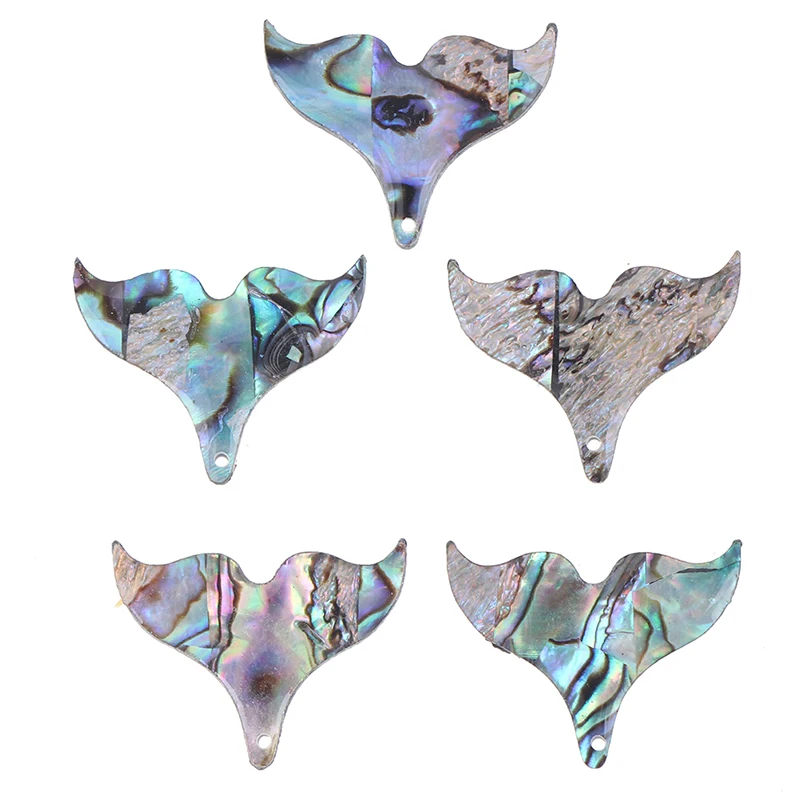 5PCS 25*20mm Natural Abalone Shell Fish Tail Pendants for DIY Jewelry