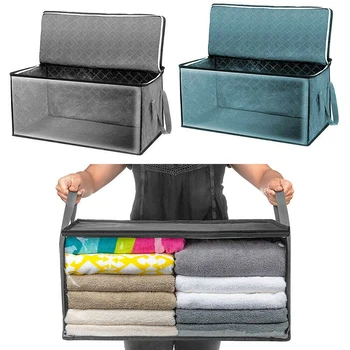 

Home Storage Box Foldable Dirty Clothes Collecting Case Toys Quilt Storage Bags Non Woven Fabric With Zipper Moisture-Proof Bags
