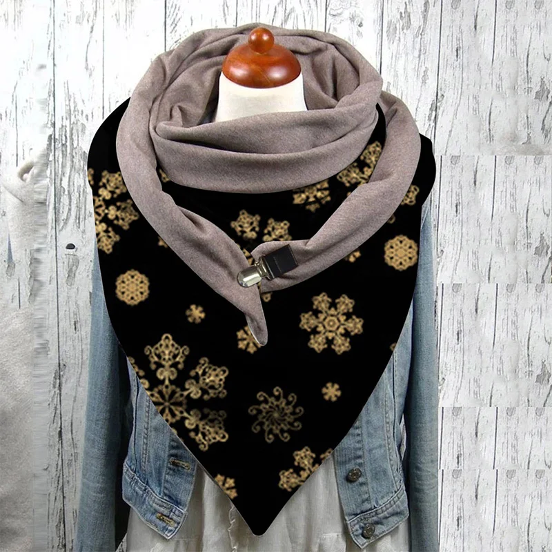 Men's and women's scarf scarf winter warm printing cartoon casual riding neckwear accessories Christmas bib bib