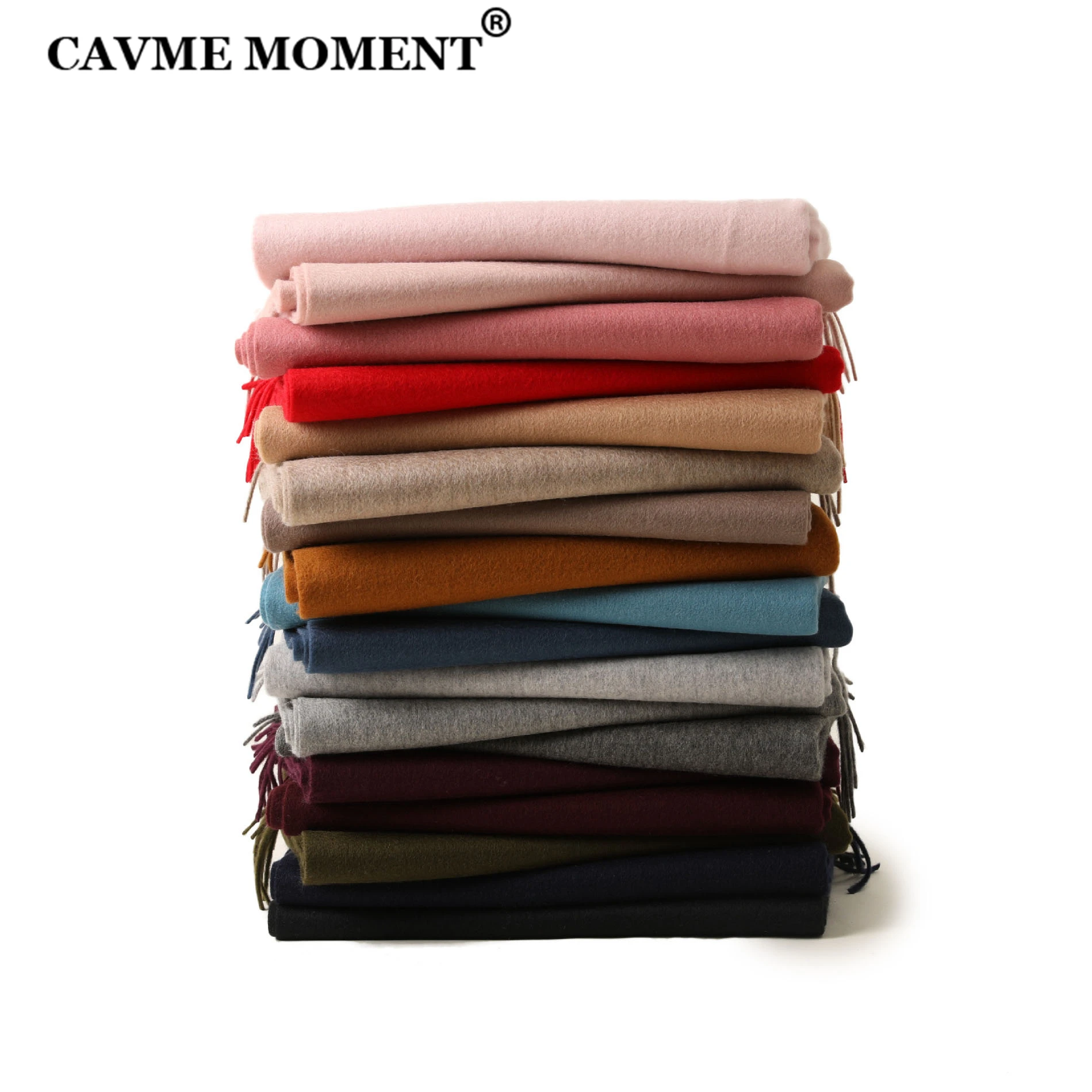 

CAVME Pure Wool Scarf for Unisex Pashmina Basic Long Scarf Solid Color Scarves 100% 70*180cm Gift for Christmas CUSTOM LETTERS