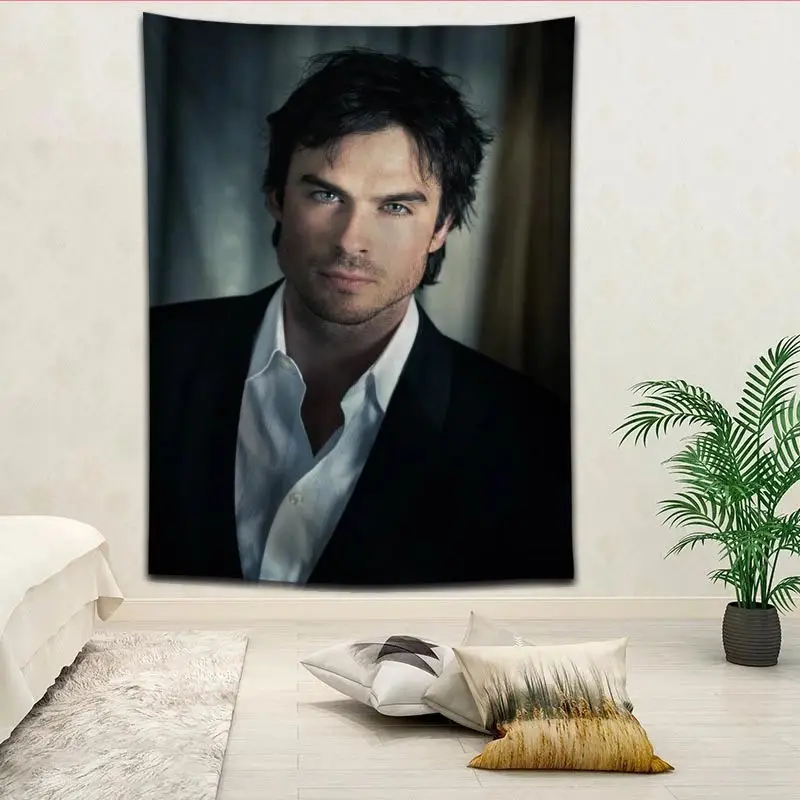 New Arrival Ian Somerhalder Tapestry Hanging Blanket background wall bedroom Home Art Tapestries