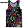 LIASOSO 3D Print Men Rock Women Trippy Psychedelic Whirlpool Beach Top Colorful Anime Streetwear Vest Harajuku