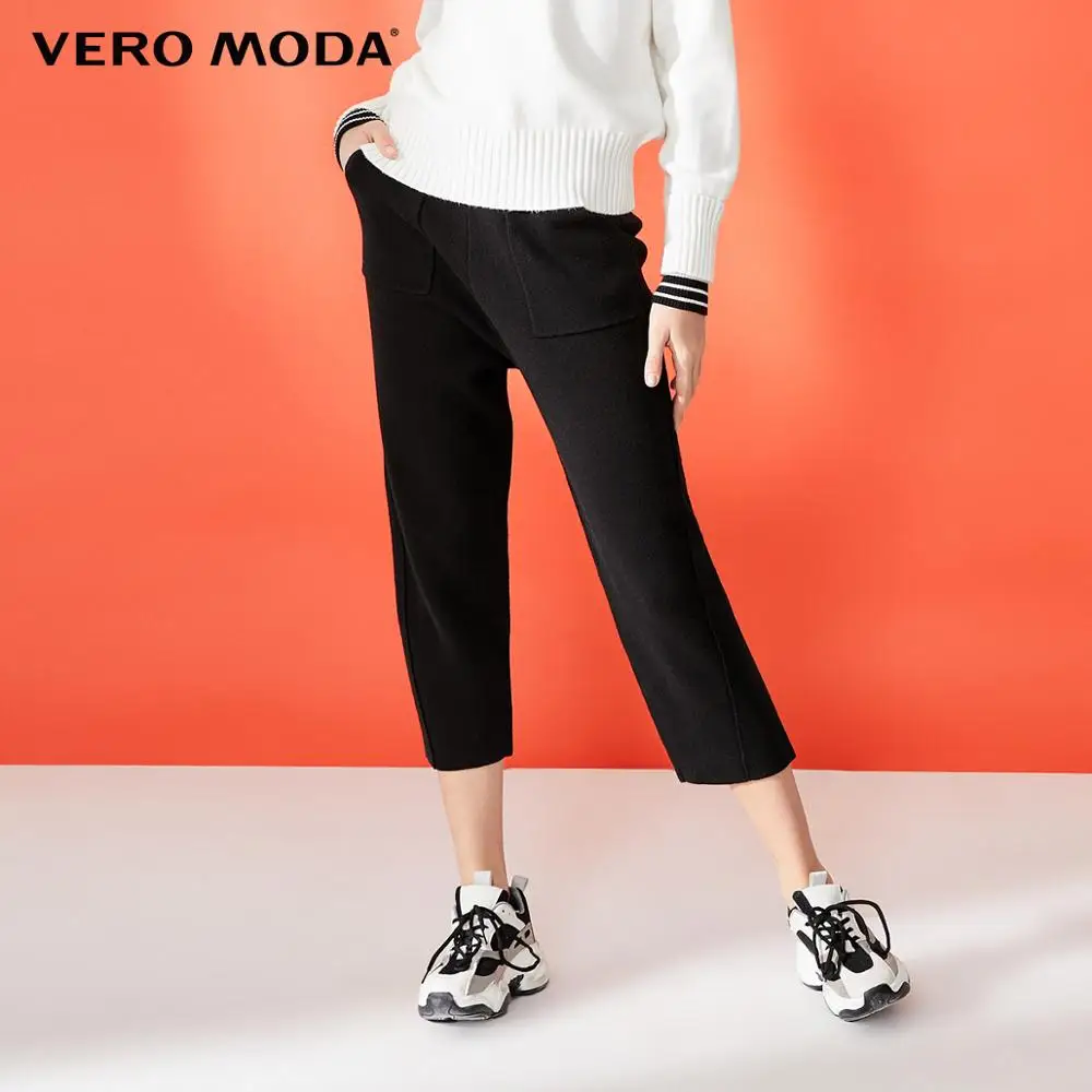 Vero Moda женские шерстяные укороченные повседневные брюки | 31947V501 - Цвет: S59 Black