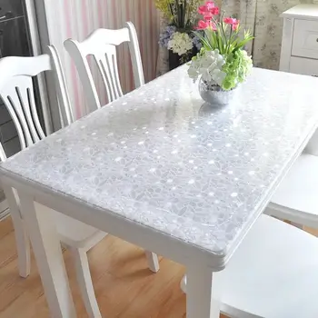 

BALLE Transparent PVC Table Cover Clear Plastic Table Cloth Protector Tablecloth Mat Pad Soft Glass for Desk Dining