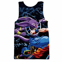 Весна и лето, стиль, Повседневный, без рукавов, мужской, драконий жемчуг, Saiyan, с принтом, спортивный жилет, мужская одежда