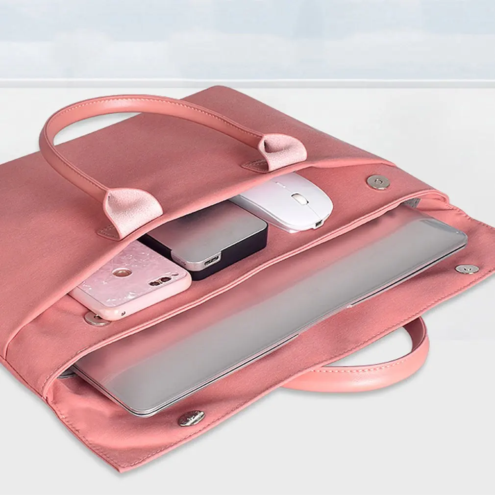 

13.3 inch Handle Design Solid Color Tablets Laptop Notebook Sleeve Case Carry Bag Shockproof Handbag Suitable For Macbook
