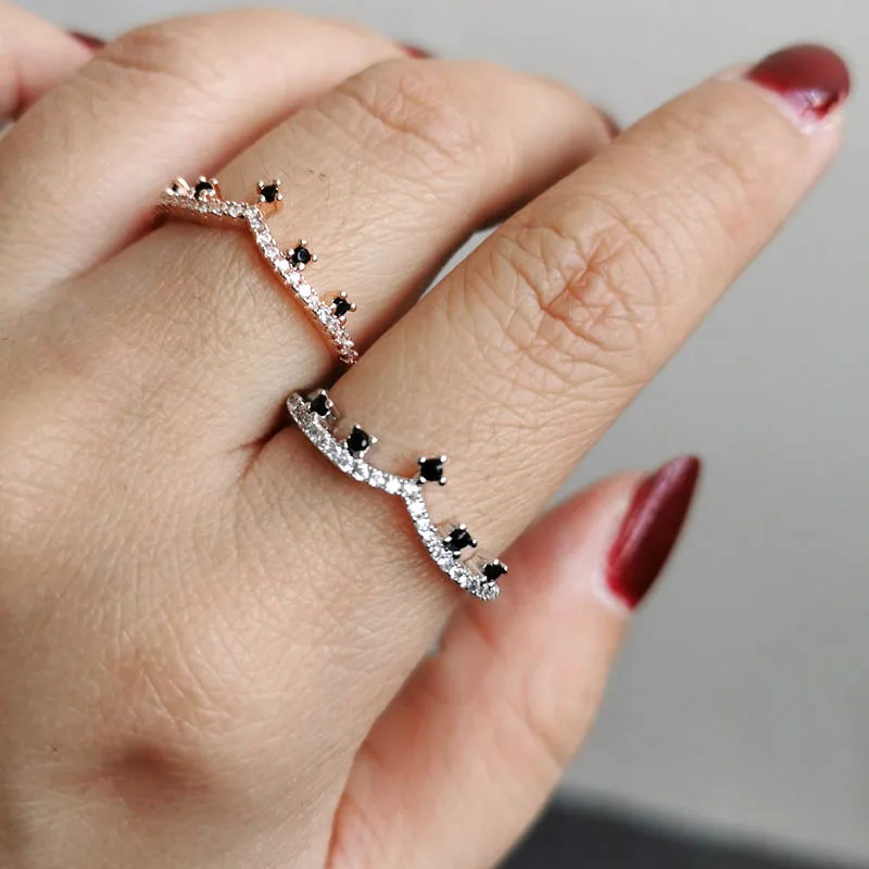 SINLEERY, очаровательные кольца с кубическим цирконием в виде короны принцессы для женщин и девочек, серебряные, розовые, золотые, модные ювелирные изделия JZ051 SSB