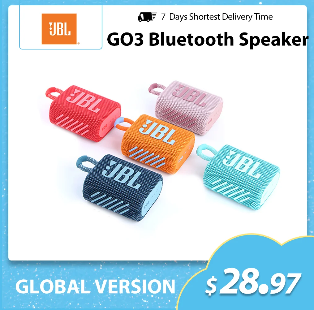 JBL GO2/GO3 Wireless Bluetooth Speaker Portable Waterproof Mini Outdoor Speakers Sport Bass Sound 5 Hours | Электроника