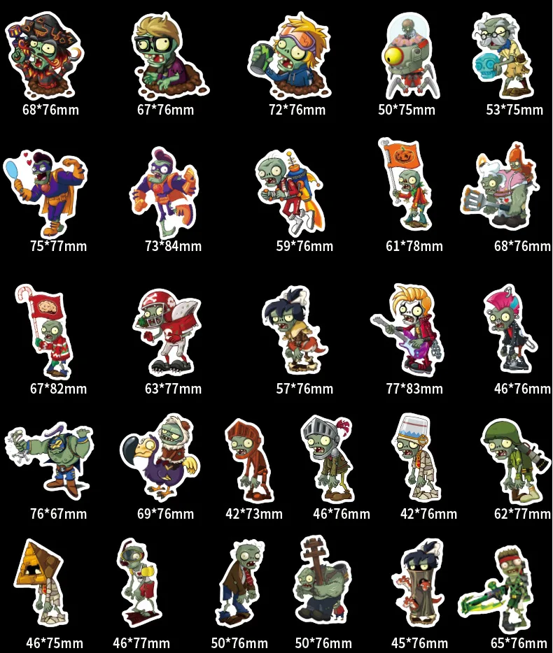 100 шт Наклейка s Game аниме наклейка s Растения против Зомби PVZ наклейка s на ноутбук мотоцикл багаж наклейка упаковка