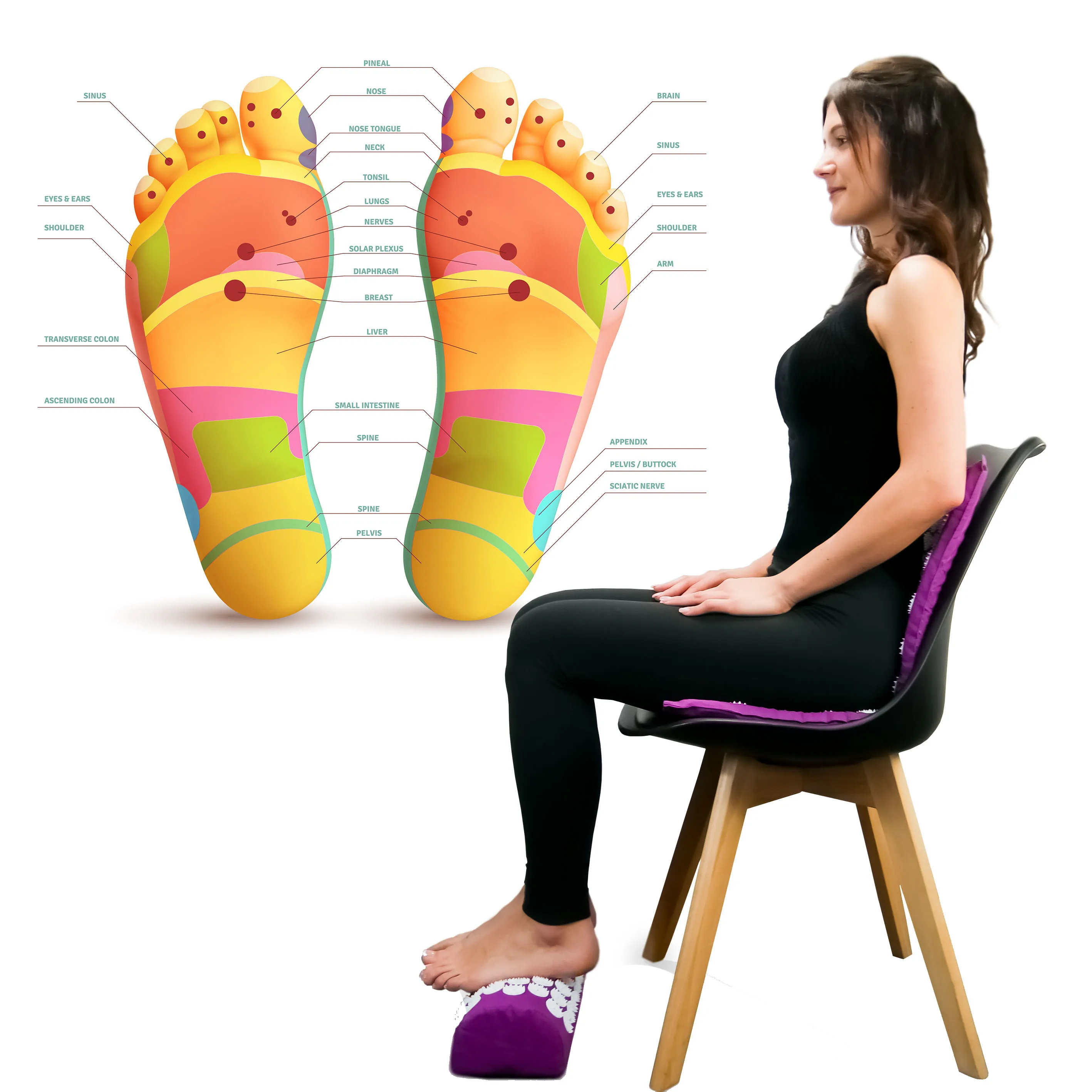 Yoga Massage Mat,Cushion for Acupressure Relieve Stress Back Body Pain Spike