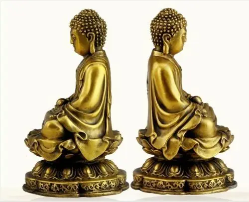 Китайский тибетский буддийский храм бронзовая резьба Sakyamuni Shakyamuni татхагата Будда статуя