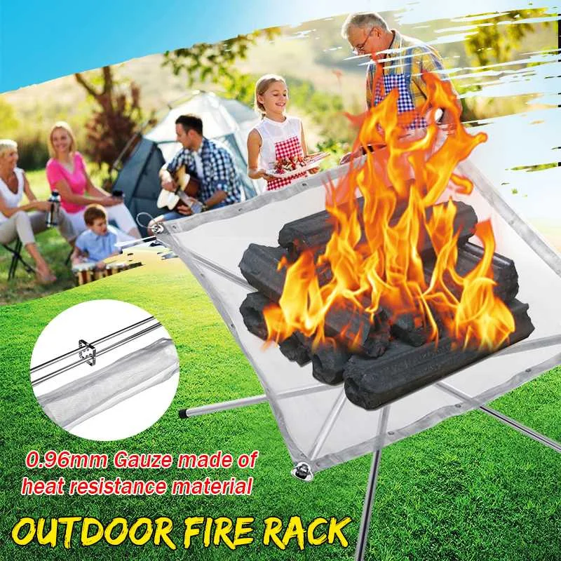 

Hot Outdoor Fires Stand Portable Stoves Solid Fuel Rack Folding Stove Fires Frame Fast Heating Wood Charcoal Stove Camping Tool