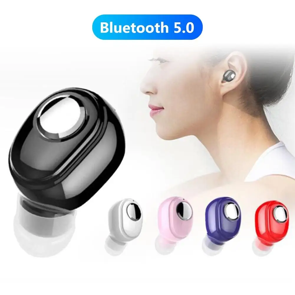 Мини беспроводные Bluetooth наушники V5.0 стерео с микрофоном спортивные для бега IOS