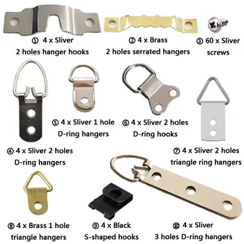 

96pcs/set Picture Photo Frame Hanging Hooks With Screws Kit For Office Home Painting Hanger Assorted Types D5BD