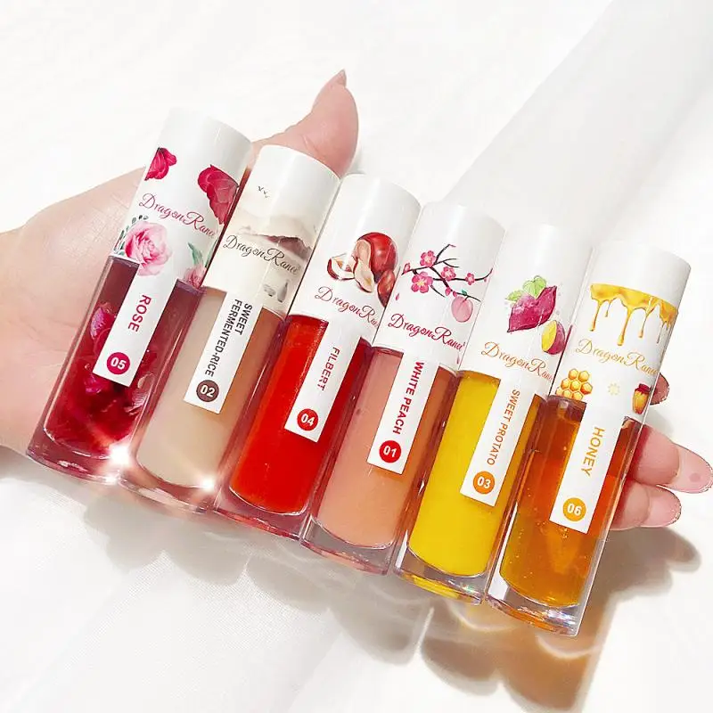 

Lips Moisturizing Cosmetics Lip Gloss Rose Flower Lip Oil Makeup Nourish Shiny Colorless Honey Lip Tint Liquid Lipstick TSLM1