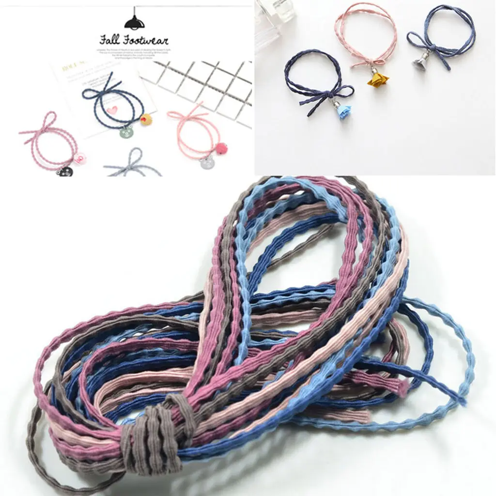 10 Meters Colorful Elastic Hair Bands Ponytail Holders for Girls Women Ladies