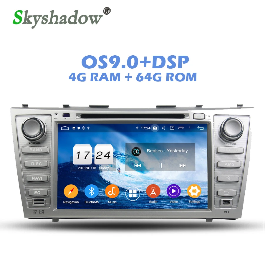 Flash Deal IPS DSP Android 9.0 4GB RAM 64GB ROM Car DVD Player Wifi 4G Bluetooth RDS RADIO GPS Map For Toyota CAMRY 2007 2008 -2011 0