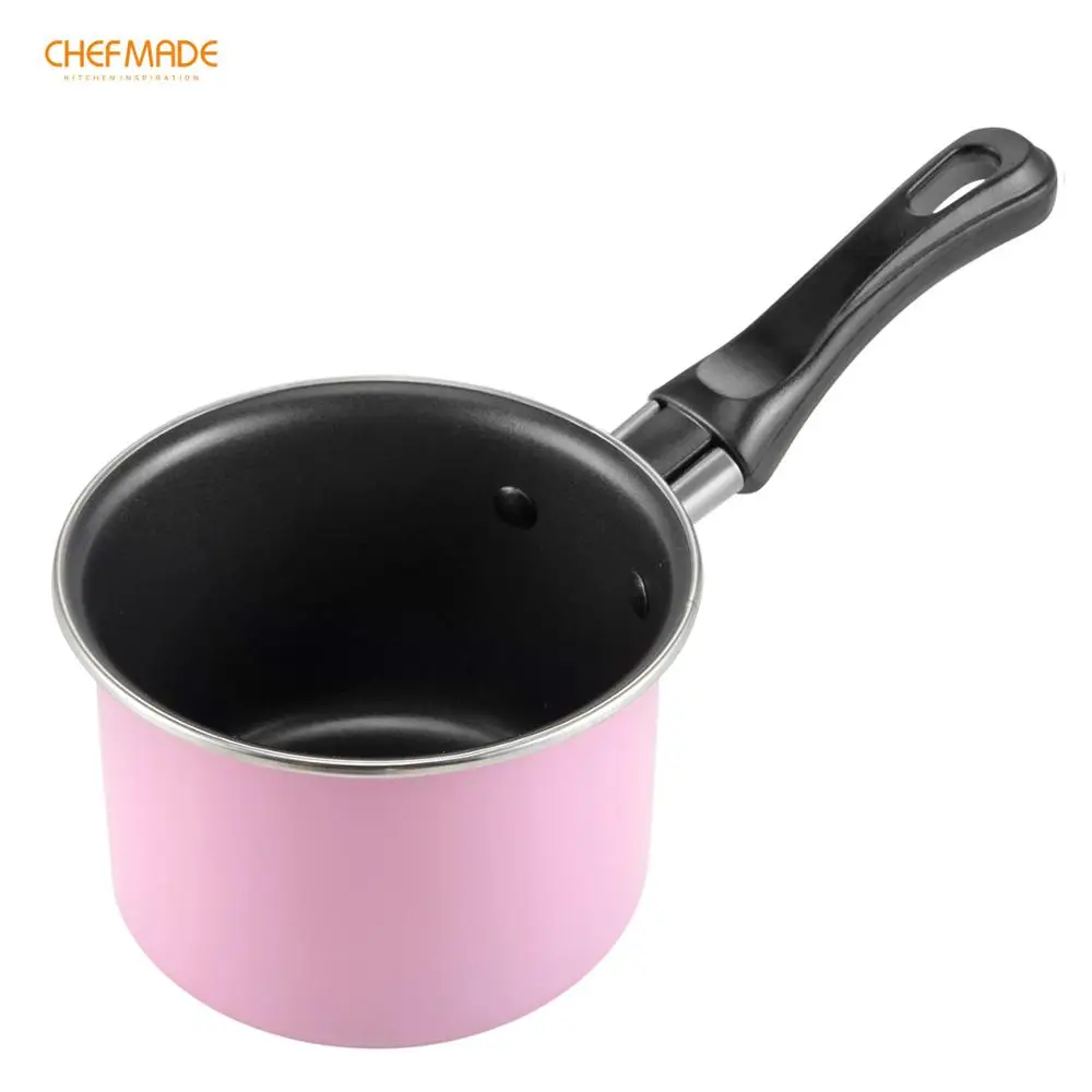 Pink CHEFMADE мини молочный горшок антипригарный кастрюля полезный портативный суповый горшок инструмент для приготовления пищи практичный и удобный мини-соус кастрюля - Цвет: Pink